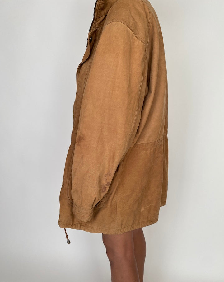 VINTAGE BROWN OVERSIZED LEATHER JACKET 2766