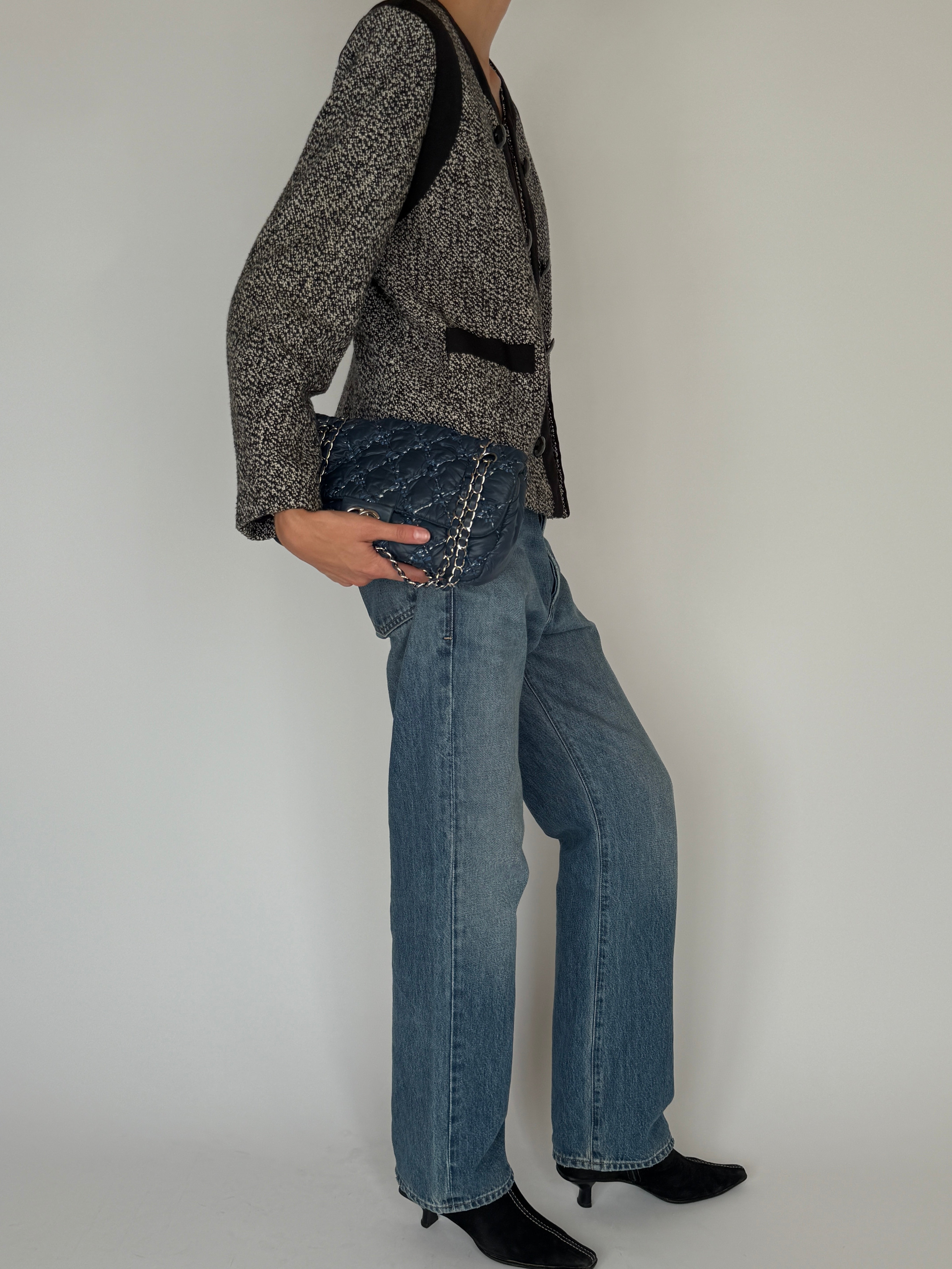 Vintage Tweed Jacket Black & Cream 6575