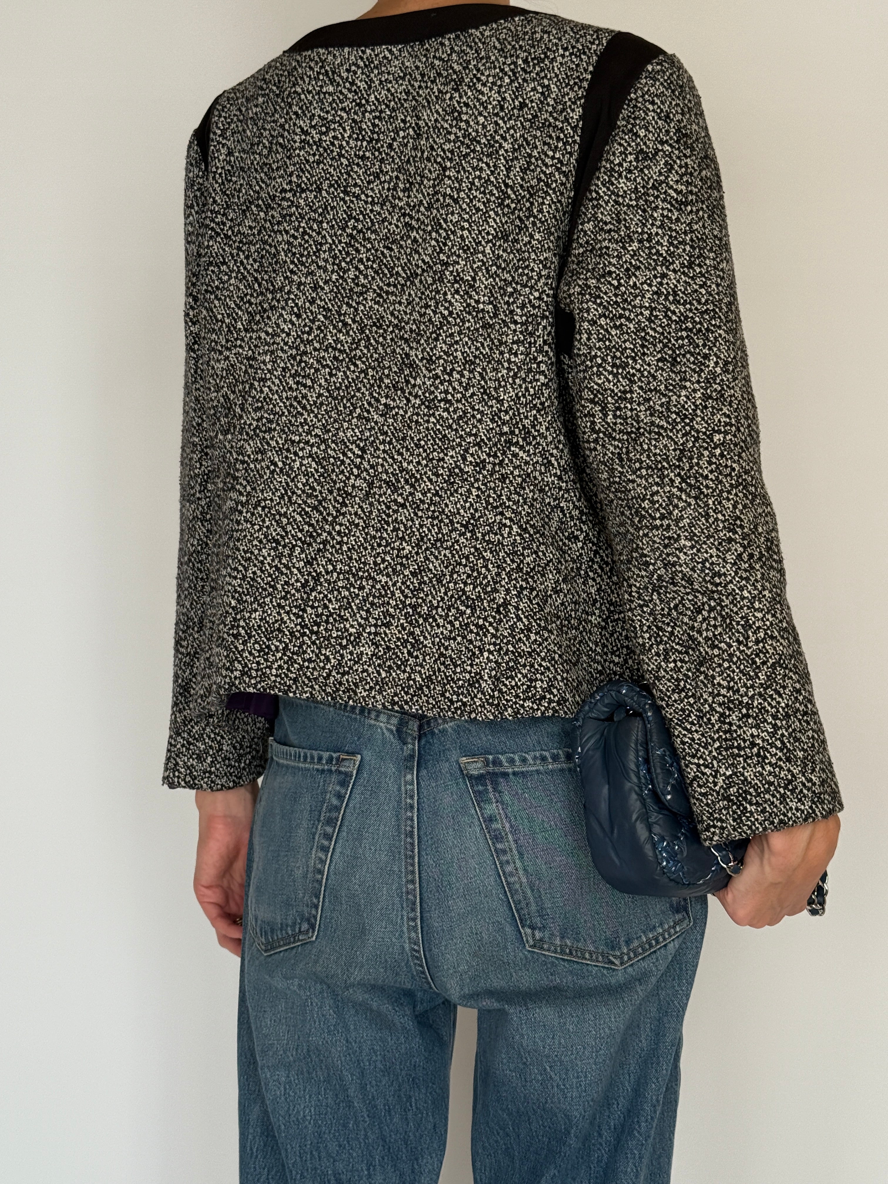 Vintage Tweed Jacket Black & Cream 6575