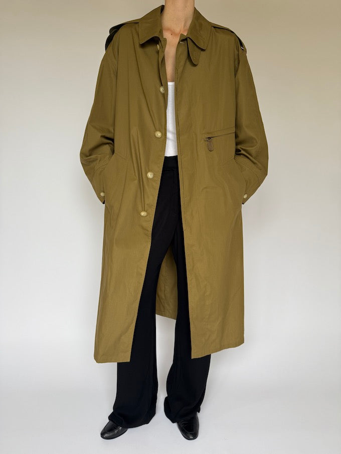 Vintage Military-Style Belted Trench 6232
