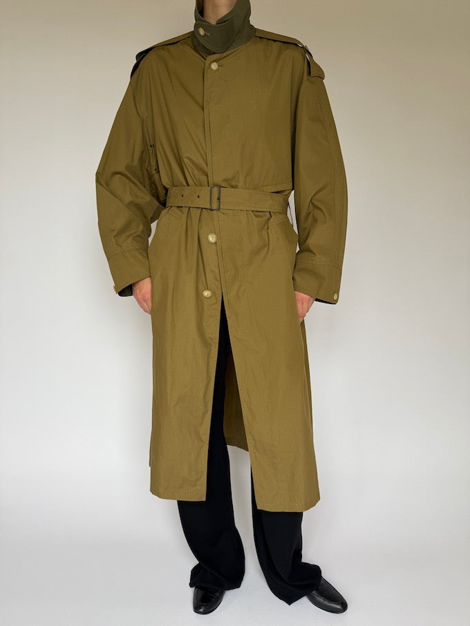 Vintage Military-Style Belted Trench 6232