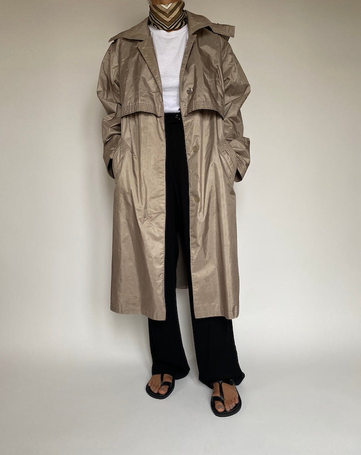 VINTAGE OVERSIZED BEIGE LONG COAT 2143