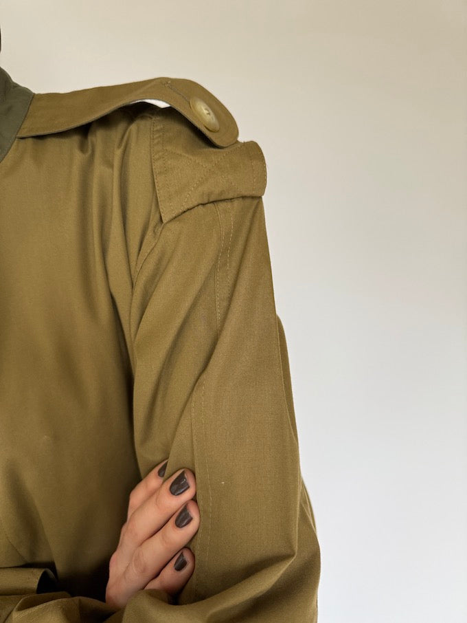 Vintage Military-Style Belted Trench 6232
