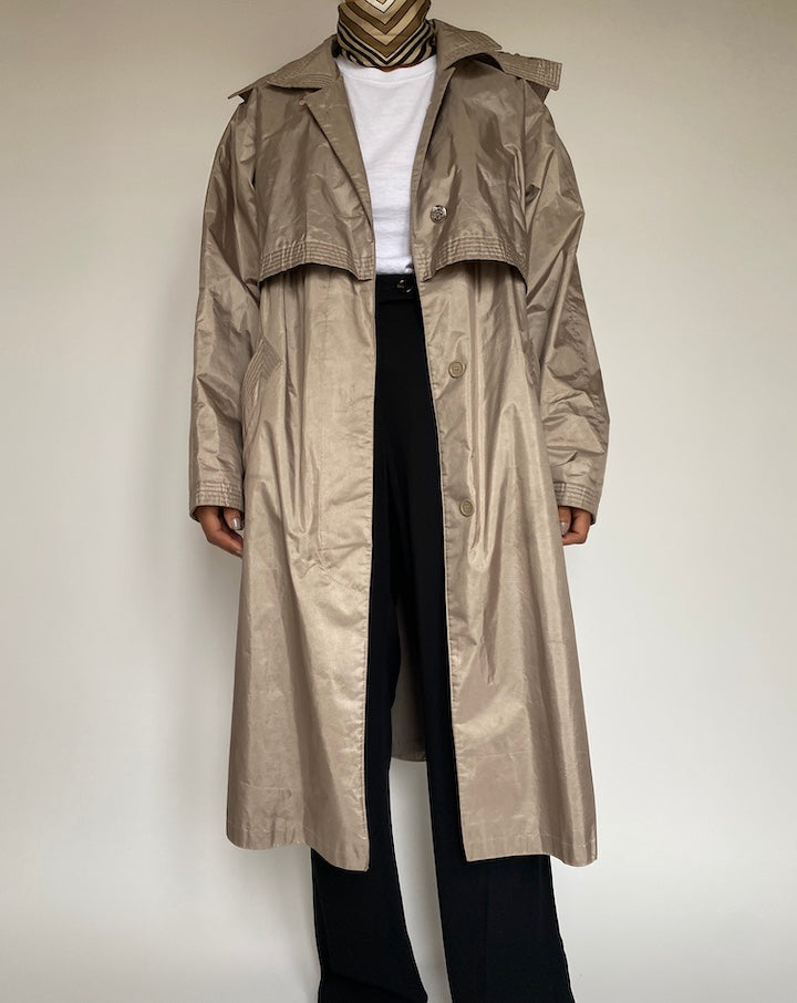 VINTAGE OVERSIZED BEIGE LONG COAT 2143