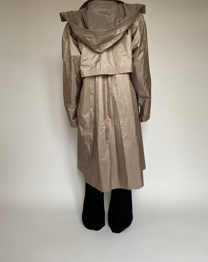VINTAGE OVERSIZED BEIGE LONG COAT 2143