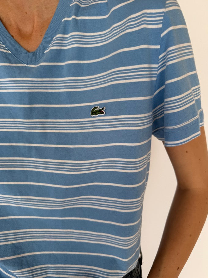 Vintage Striped Lacoste T-Shirt Blue 5920