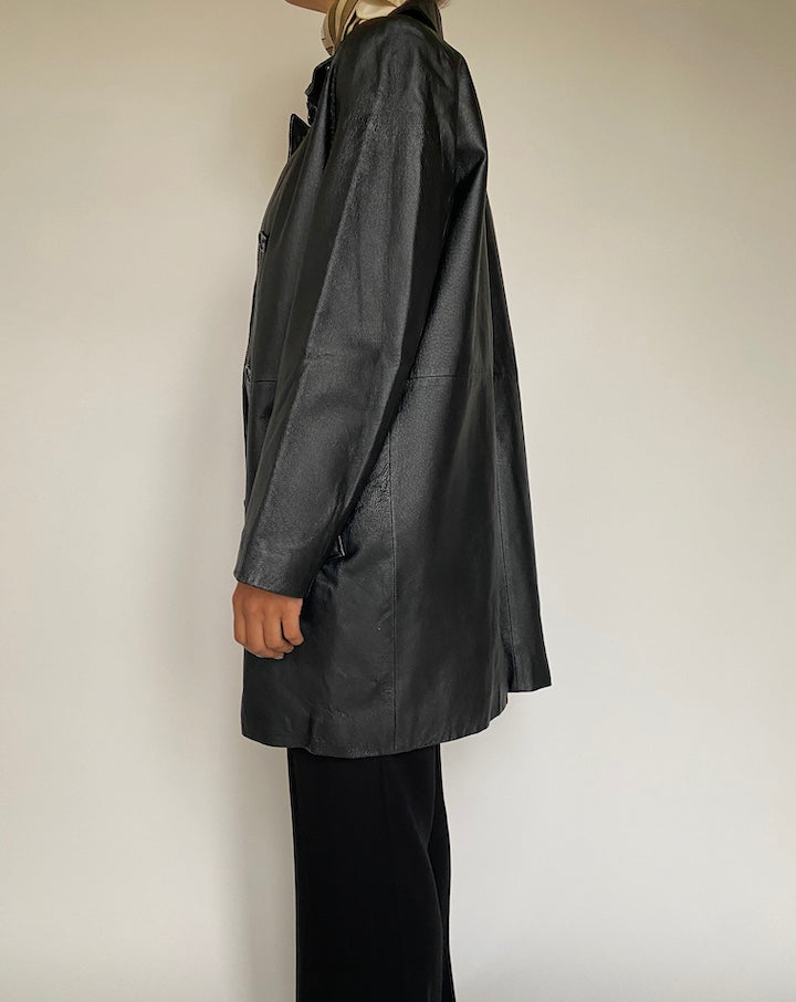 VINTAGE BLACK LEATHER JACKET 2146