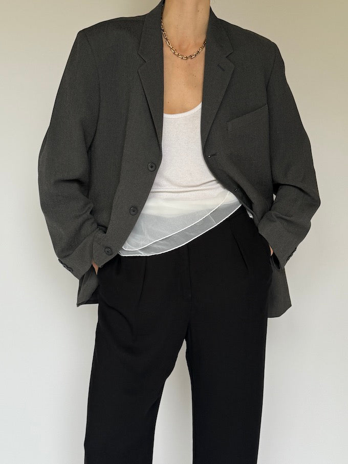 Vintage single-breasted blazer grey 6194