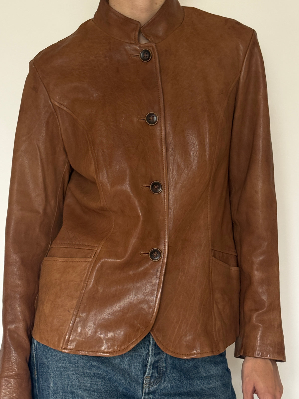 Vintage Leather Jacket Cognac 8271