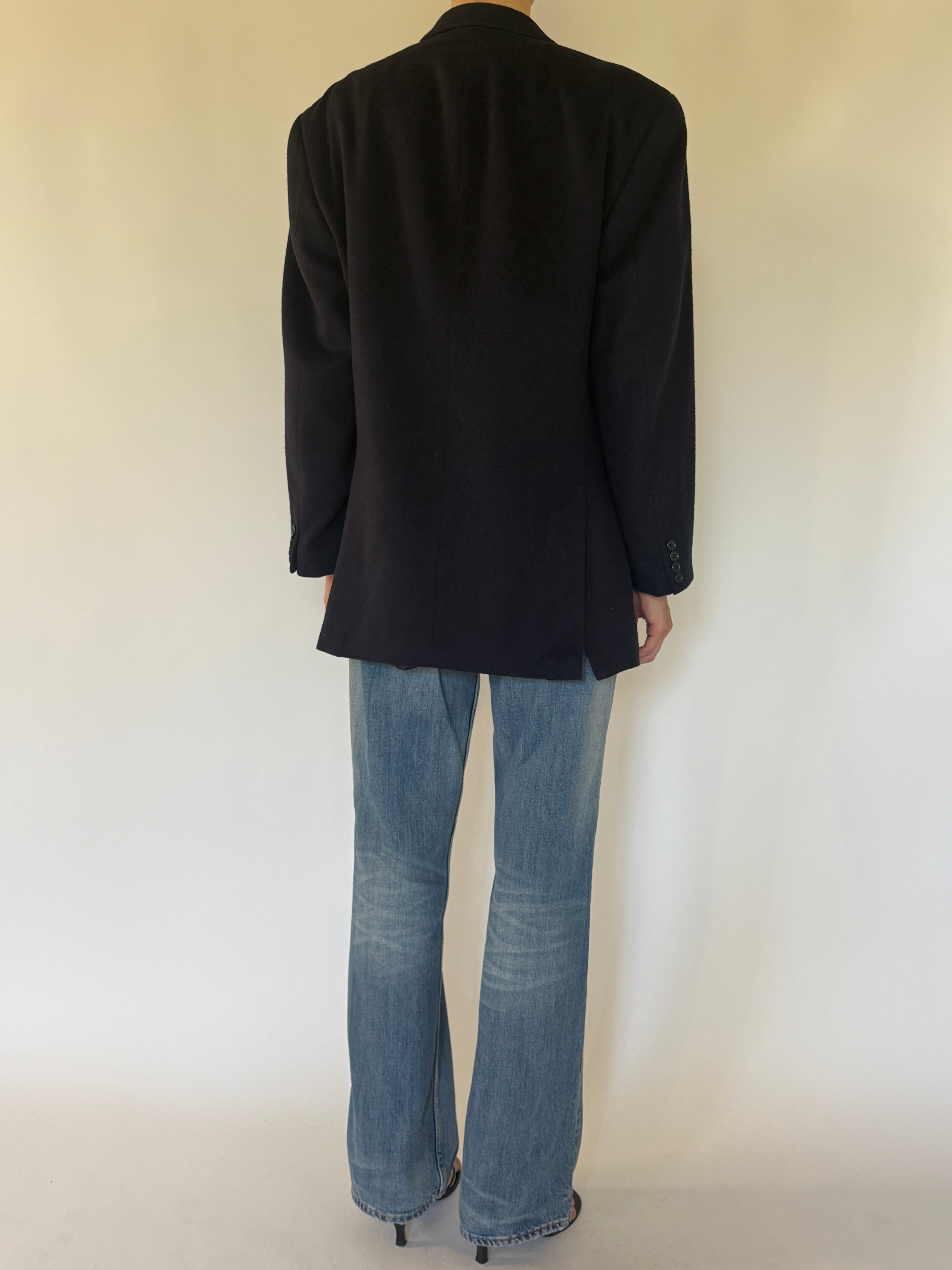 Vintage Michael Kors navy blazer back view.