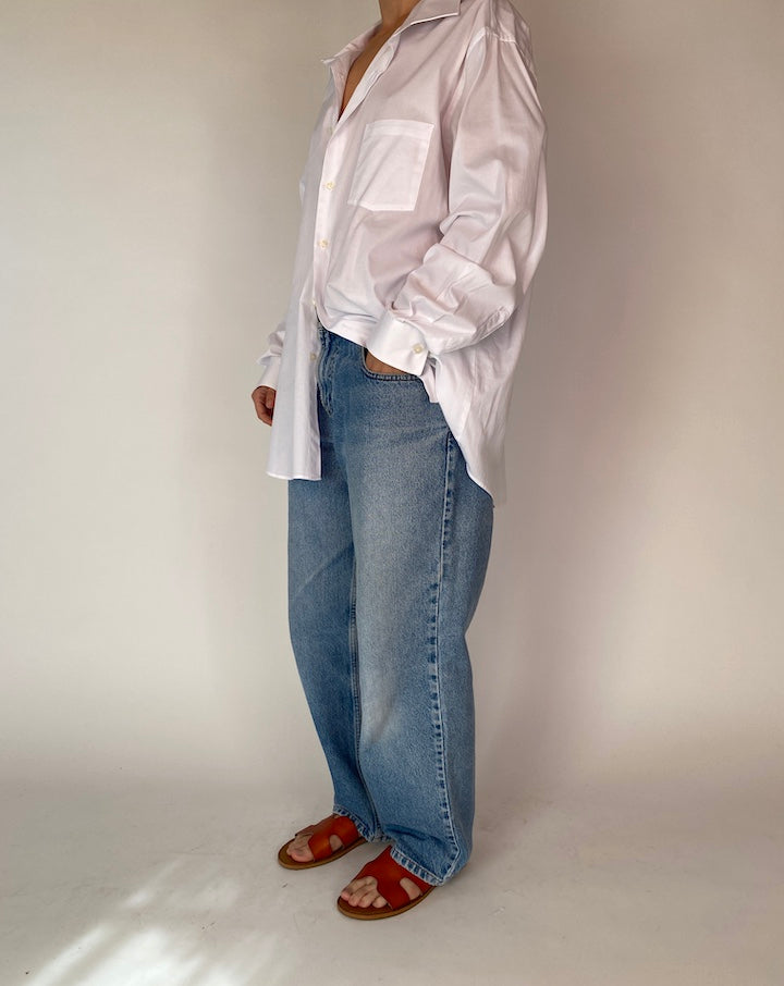 VINTAGE WHITE OVERSIZED BUTTON-DOWN SHIRT 4244