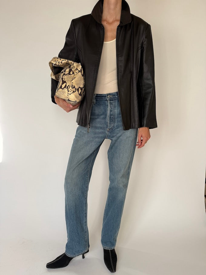 Vintage Leather jacket Black 6583