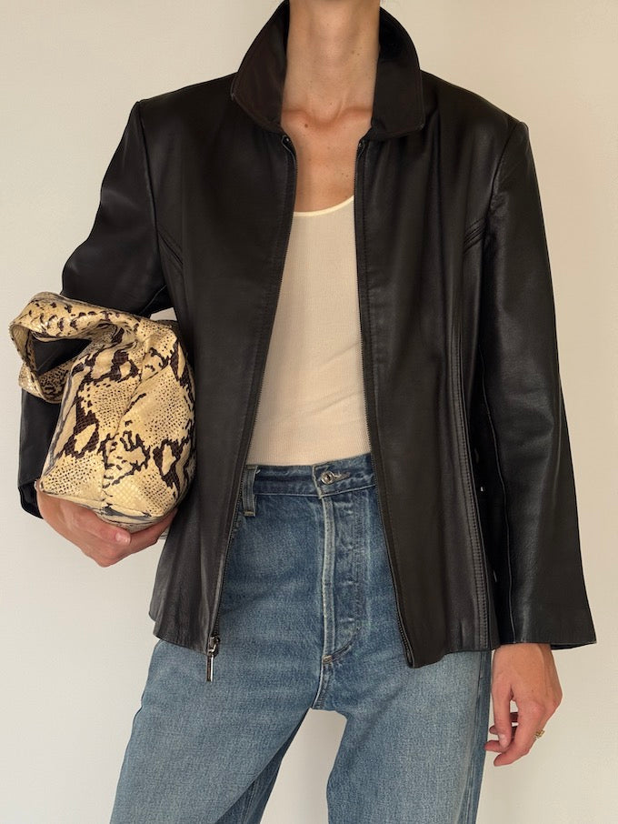 Vintage Leather jacket Black 6583