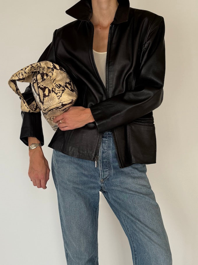 Vintage Leather jacket Black 6583