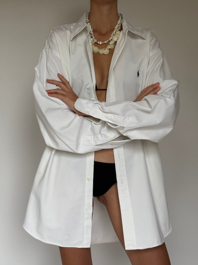 Vintage Oversized Ralph Lauren Shirt White 6399