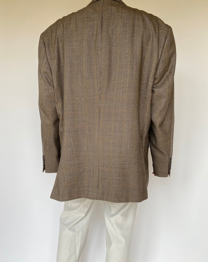 VINTAGE OVERSIZED BROWN HOUNDSTOOTH BLAZER 3272