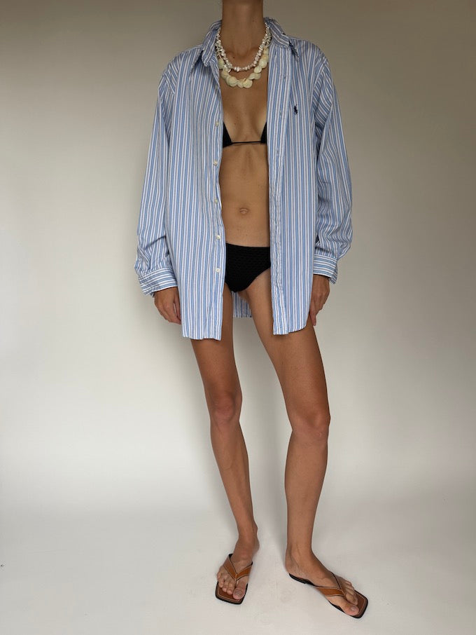 Vintage Striped Ralph Lauren Shirt Blue 6431
