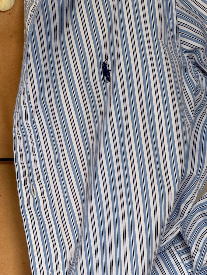 Vintage Striped Ralph Lauren Shirt Blue 6431
