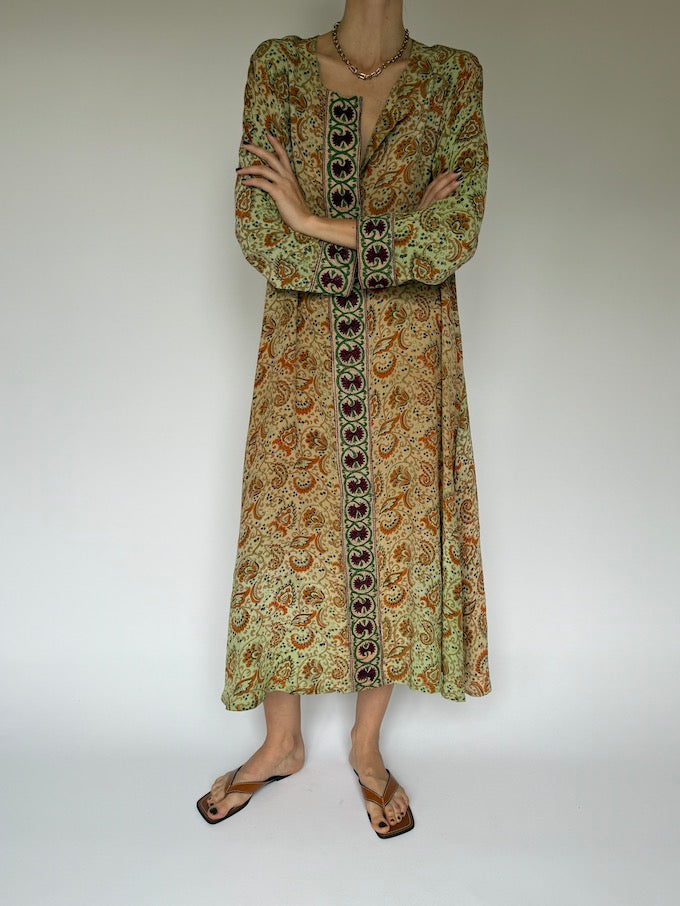 Vintage Paisley Kaftan Dress