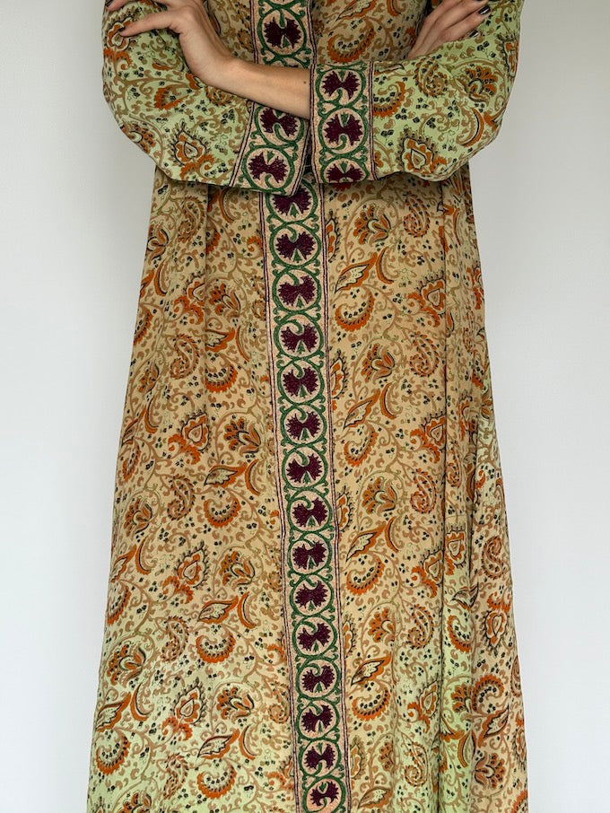 Vintage Paisley Kaftan Dress