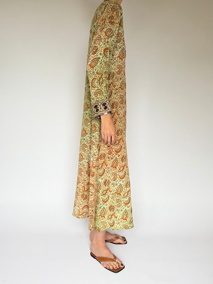 Vintage Paisley Kaftan Dress