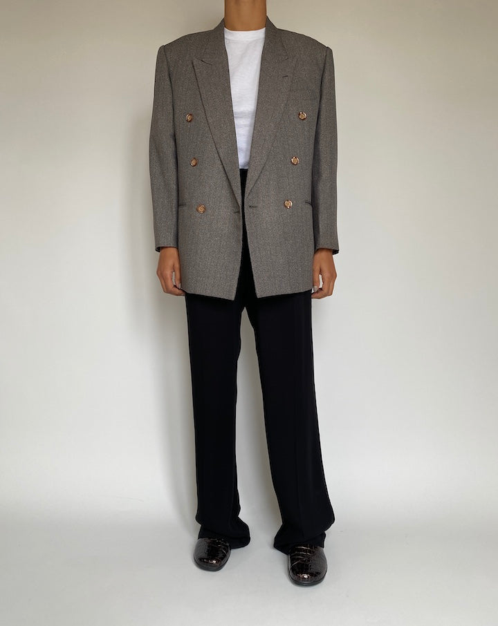 VINTAGE STRIPED DOUBLE BREASTED BLAZER 2167