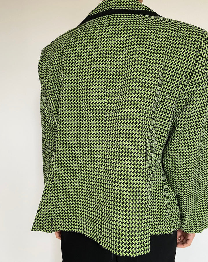 VINTAGE GREEN AND BLACK BLAZER 2168