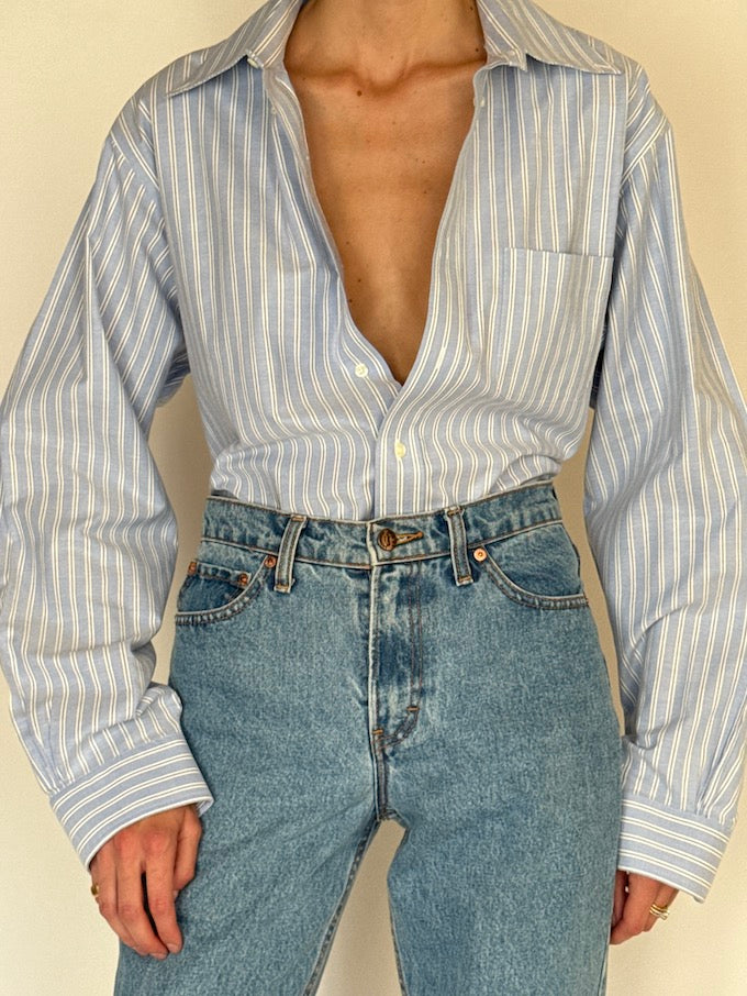 Vintage Striped Shirt Blue 6305