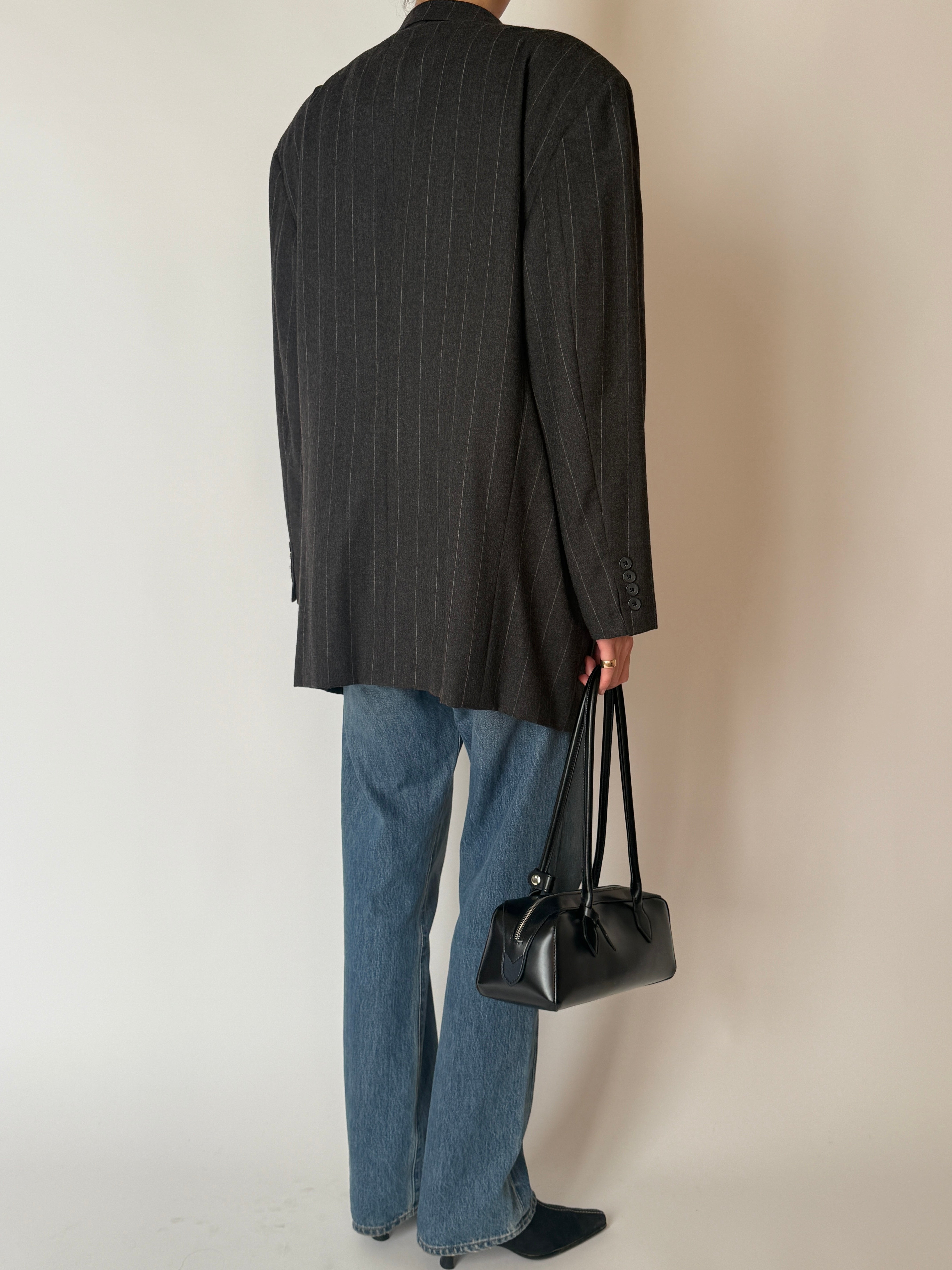 Vintage Calvin Klein pinstripe blazer back view