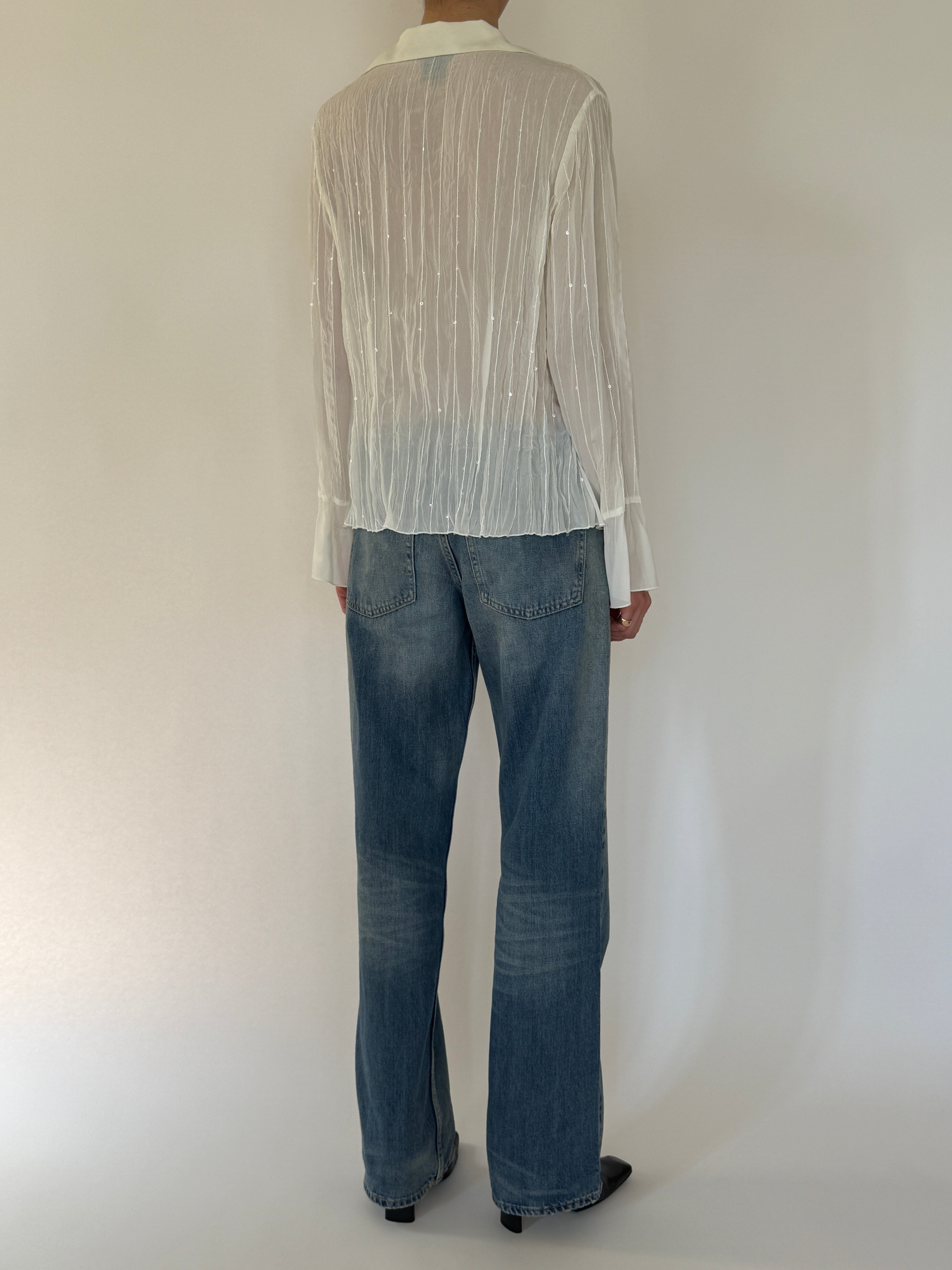Vintage sheer blouse back detail