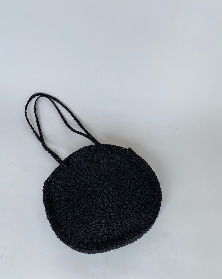 Vintage Black Round Basked Bag 3282