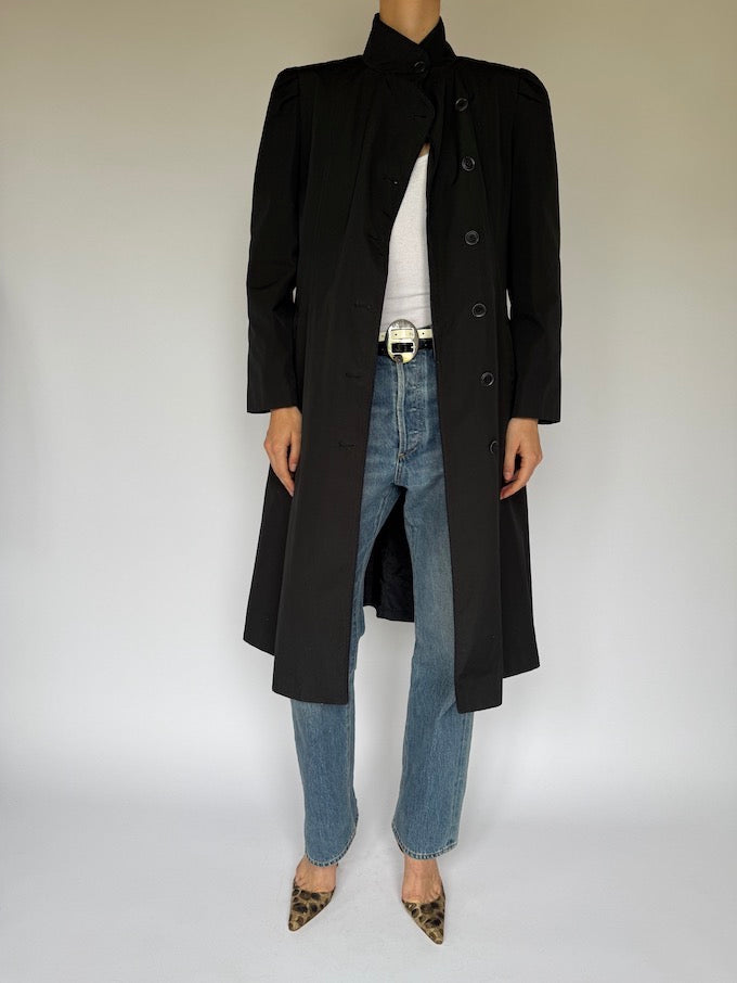 Vintage Trench Coat Black 5984