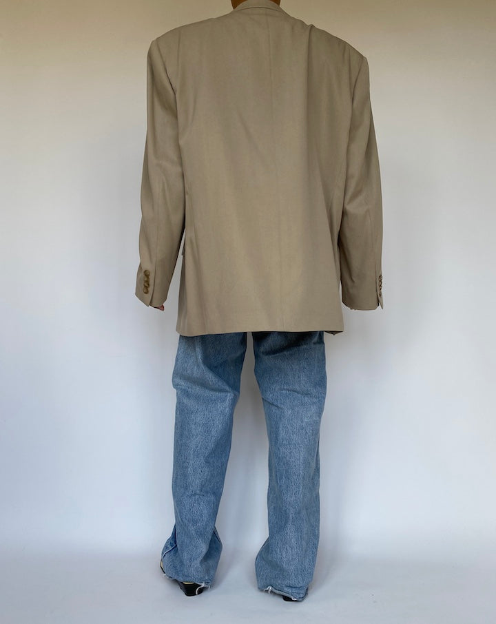VINTAGE SINGLE BREASTED BEIGE BLAZER 3287