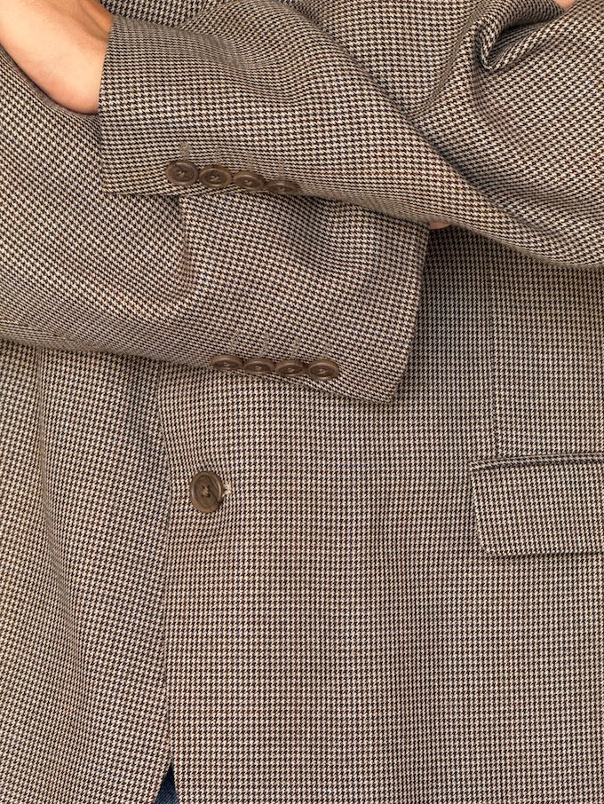 Vintage Wool Houndstooth Blazer 6592
