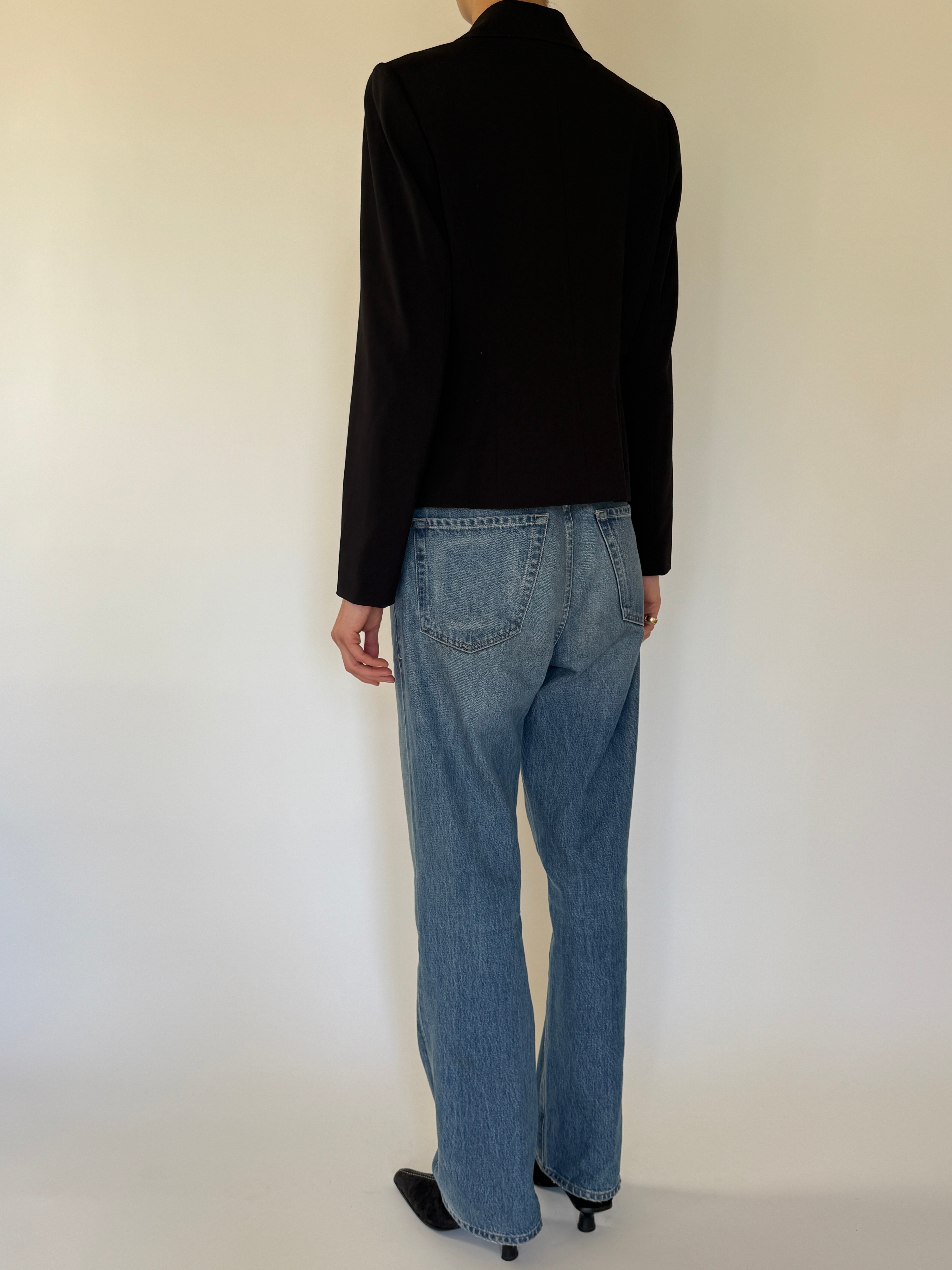 Vintage Calvin Klein black tailored blazer back view