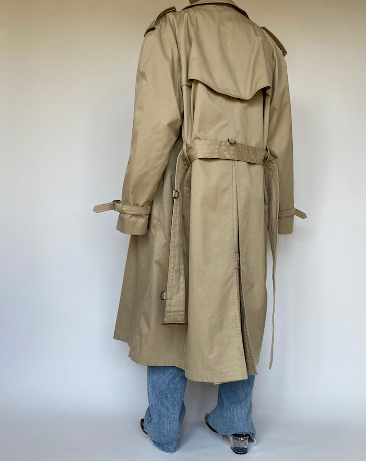 VINTAGE OVERSIZED BEIGE TRENCH COAT 3292