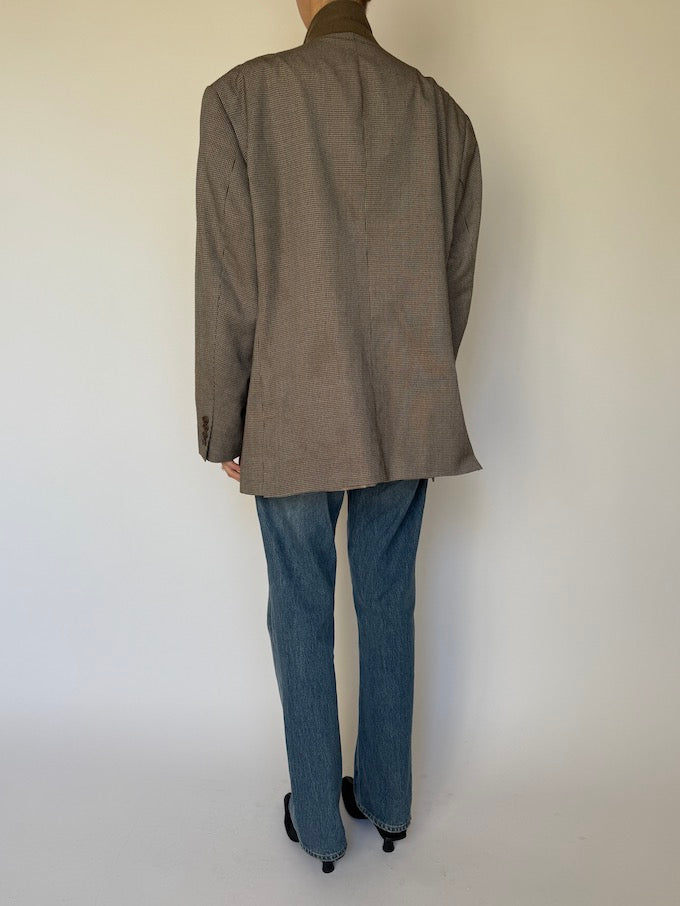 Vintage Wool Houndstooth Blazer 6592