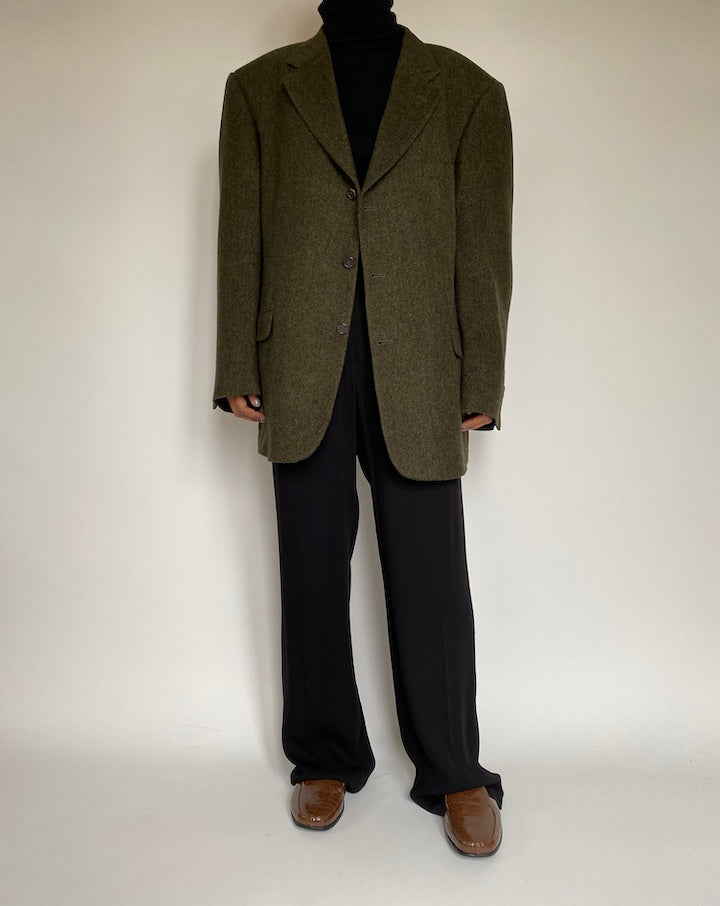 VINTAGE MOSS GREEN CAMEL HAIR BLAZER 2189