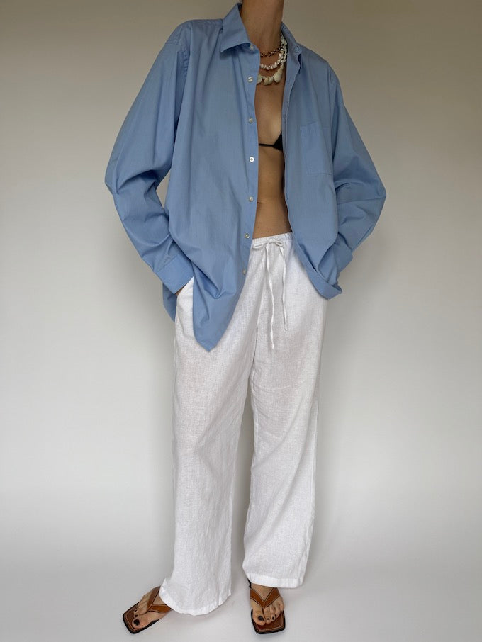 Vintage button-up shirt blue 6219