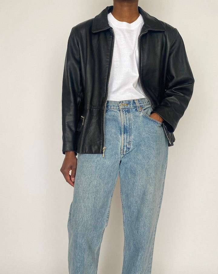 VINTAGE BLACK LEATHER JACKET 4626