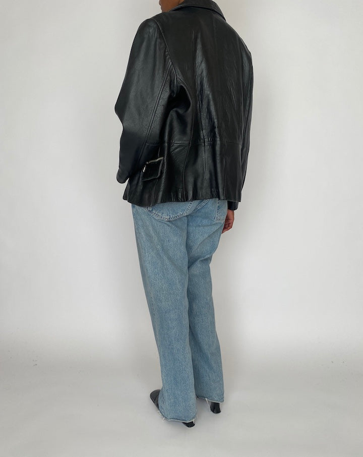 VINTAGE BLACK LEATHER JACKET 4626