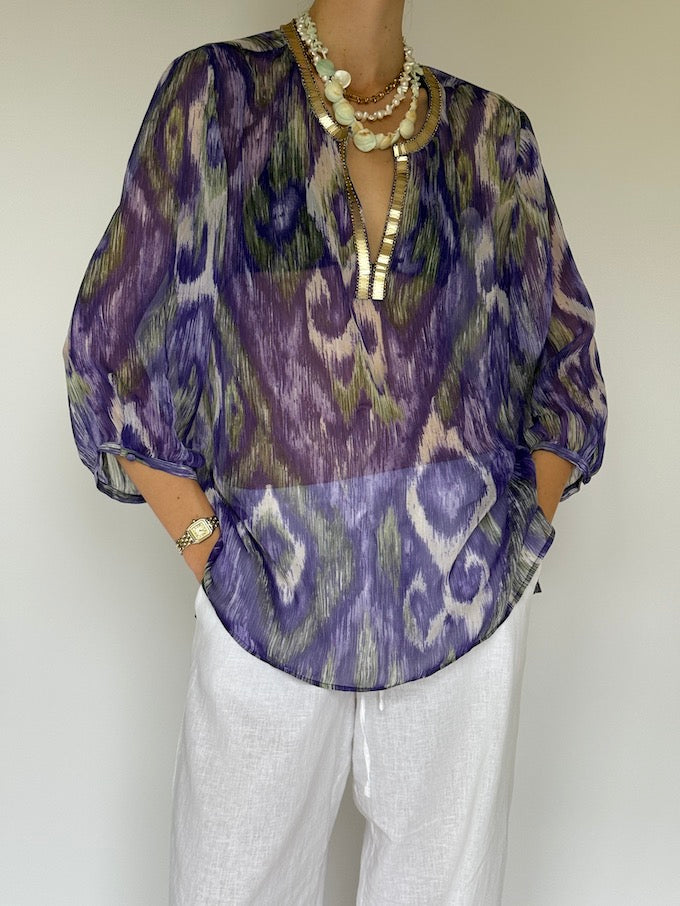 VINTAGE beach cover-up purple 6195