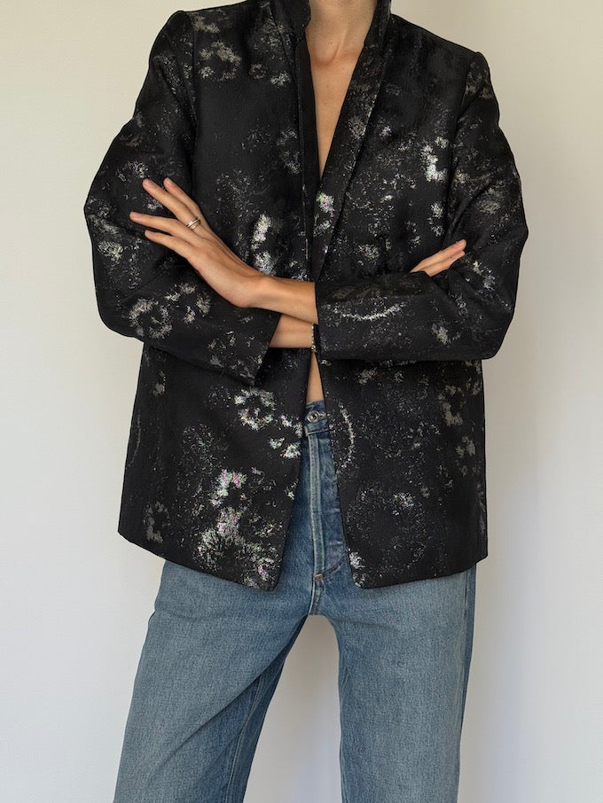 Vintage Floral Jacket Metallic & Black