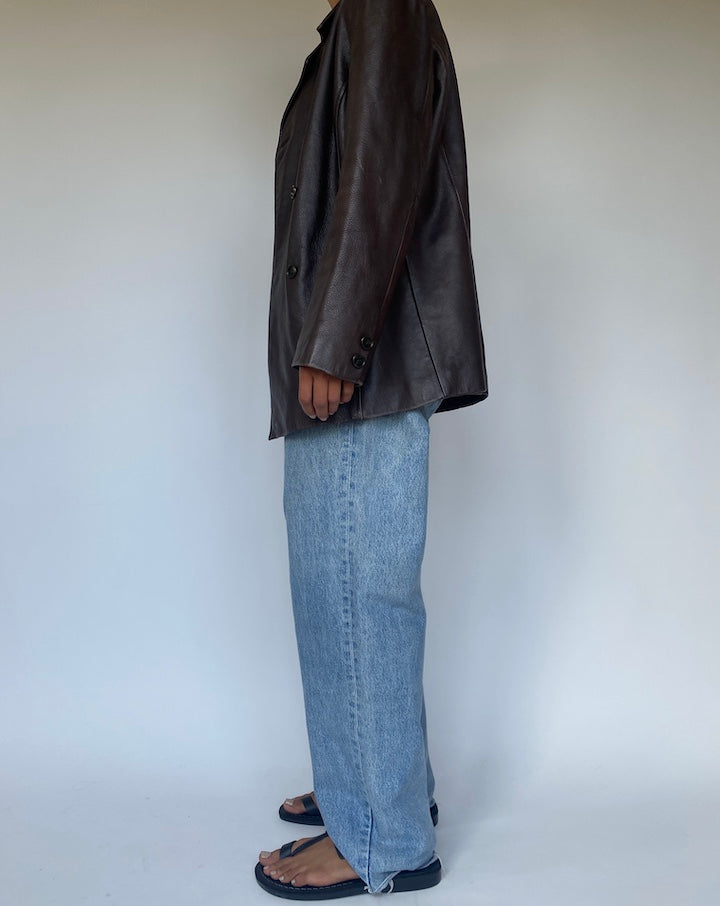VINTAGE DARK BROWN LEATHER JACKET 3302