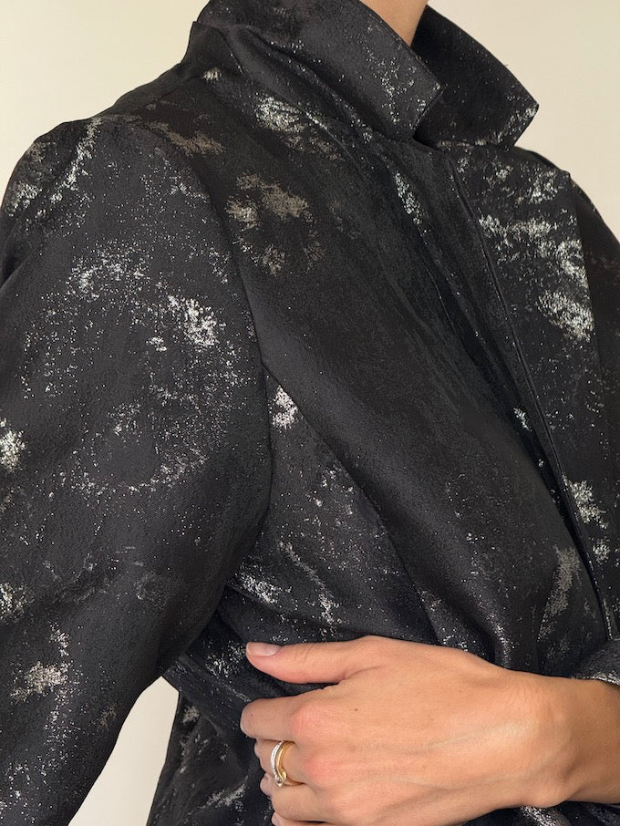 Vintage Floral Jacket Metallic & Black