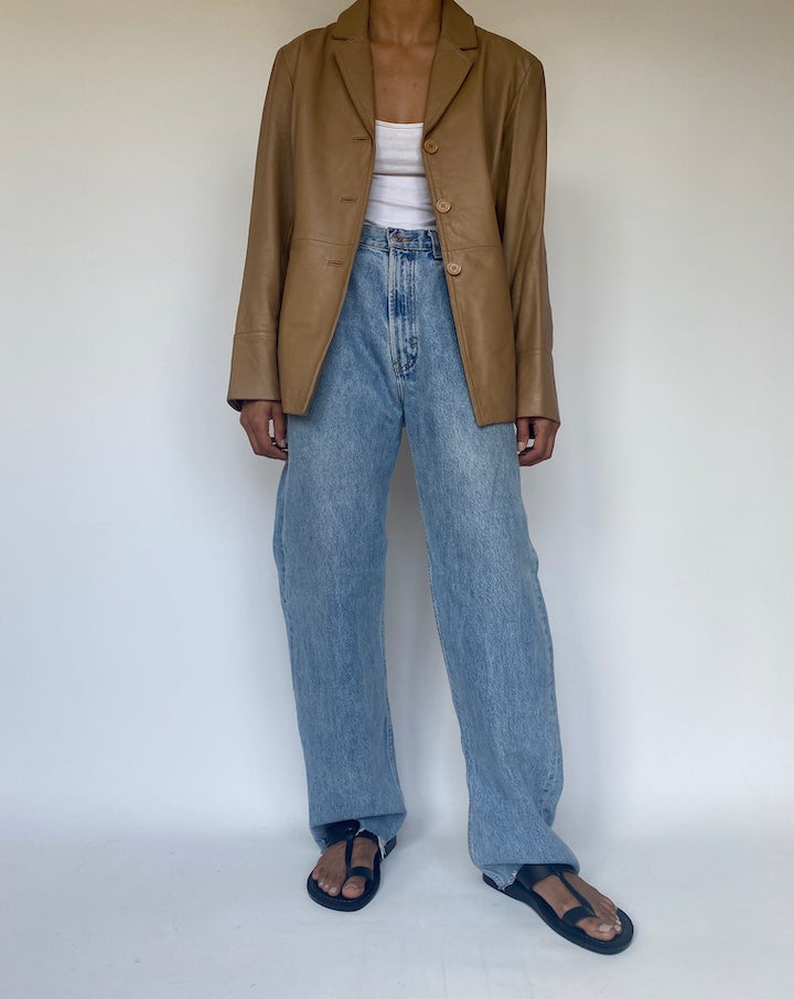 VINTAGE BEIGE LEATHER JACKET 3303
