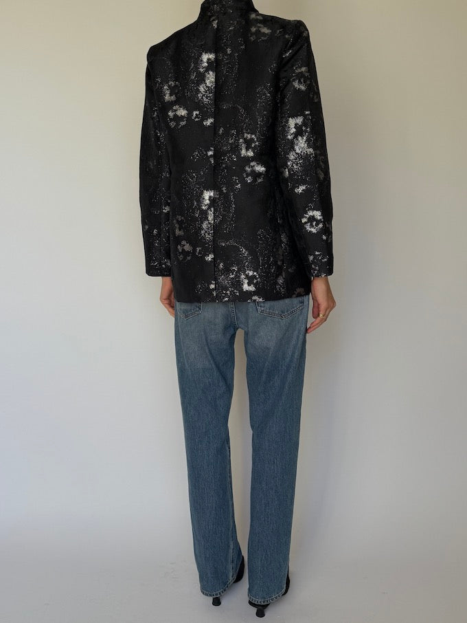Vintage Floral Jacket Metallic & Black