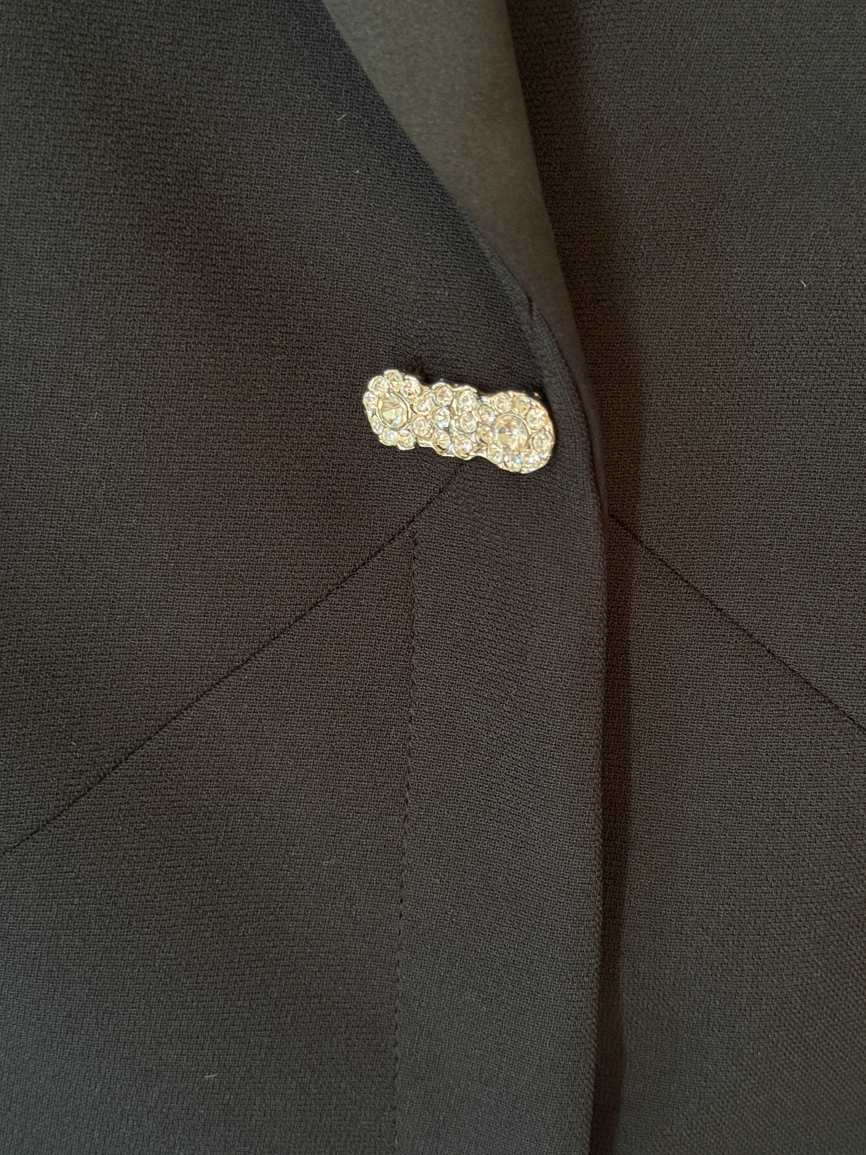 Vintage black embellished blazer button detail
