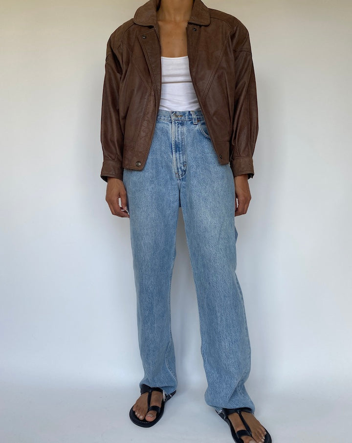 VINTAGE BROWN LEATHER JACKET 3305