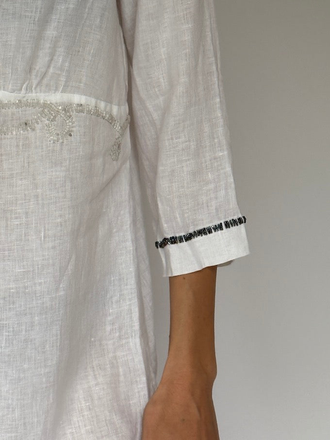 Vintage linen swim cover-up
